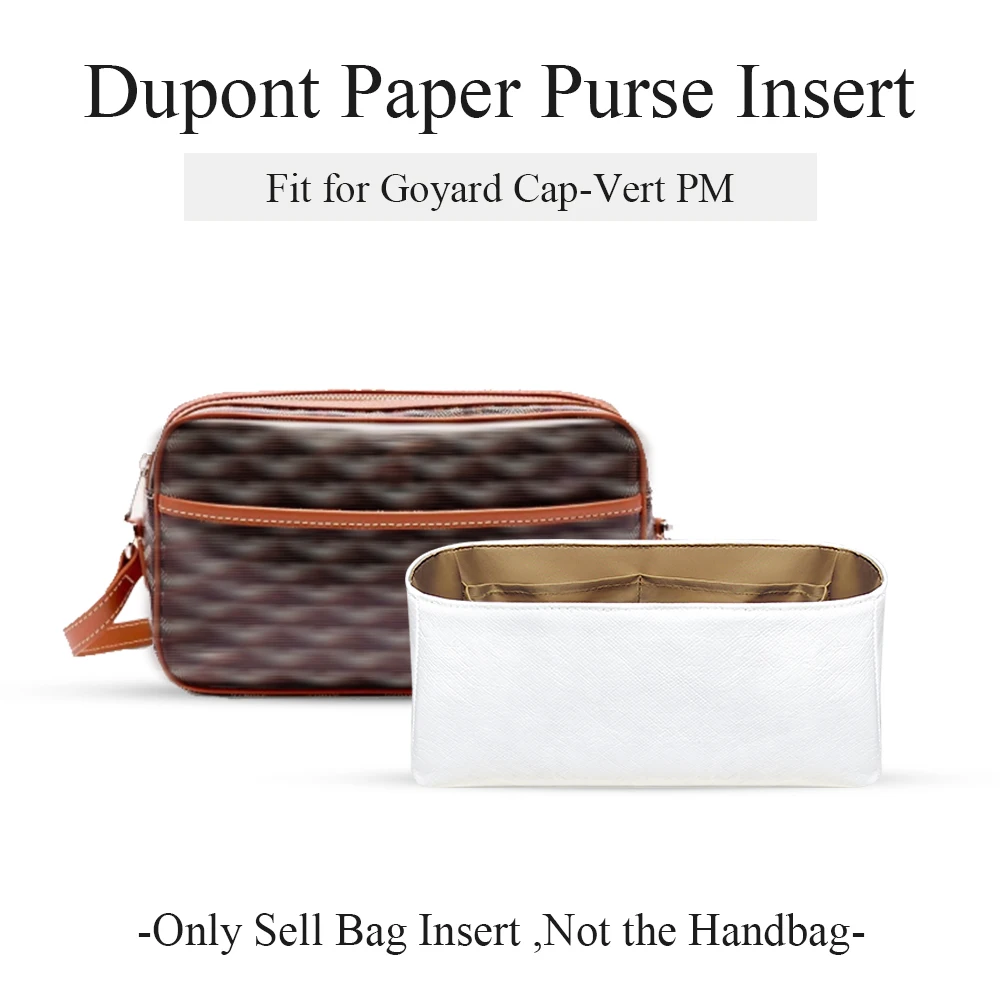 Dupont Paper Purse Organizer Insert Fit for Goyard Cap-Vert PM Lightweight Inside Storage Bag In Bag Makeup Inner Liner Bag