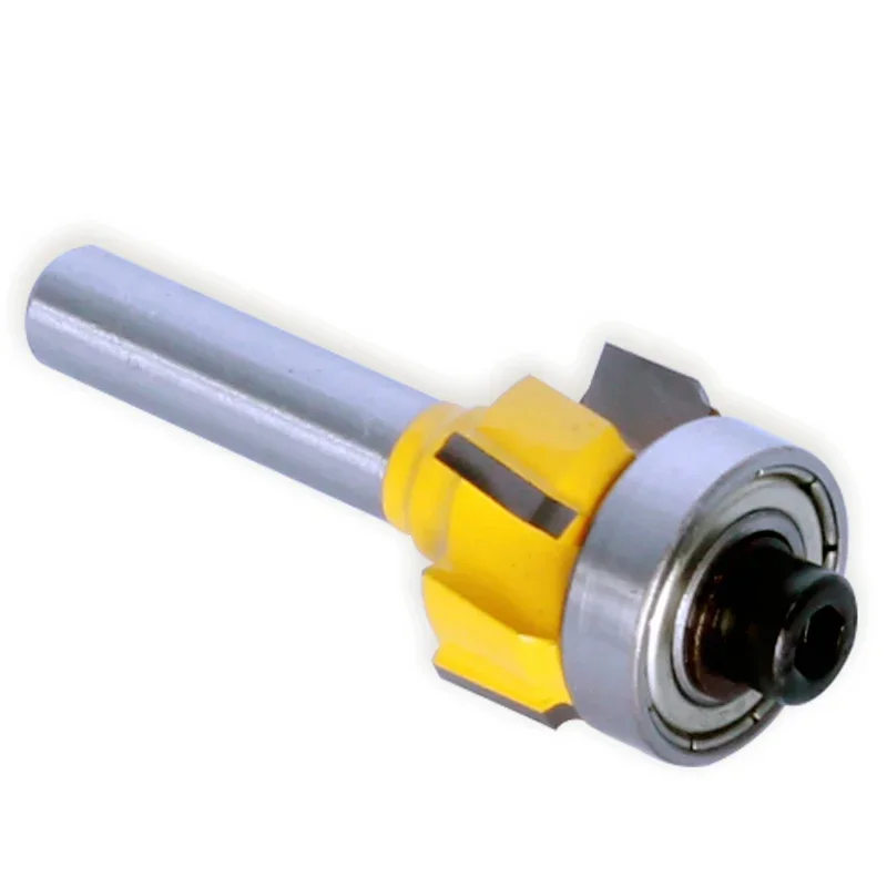 8mm Shank Milling Cutter Router Bit 45# Steel Edge Trimmer R1.5 R2 Smooth Woodworking Yellow Cutting Size 20*6mm