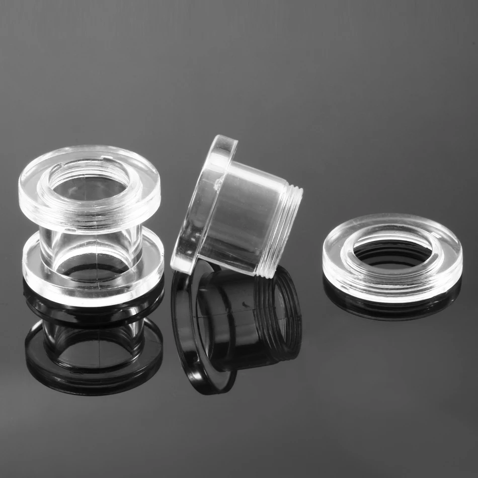 2Pcs Acrylic Ear Plugs and Tunnels Ear Gauges Clear Screw Ear Expanders Ear Stretchers Plugs and Tunnels Body Piercing Jewelry