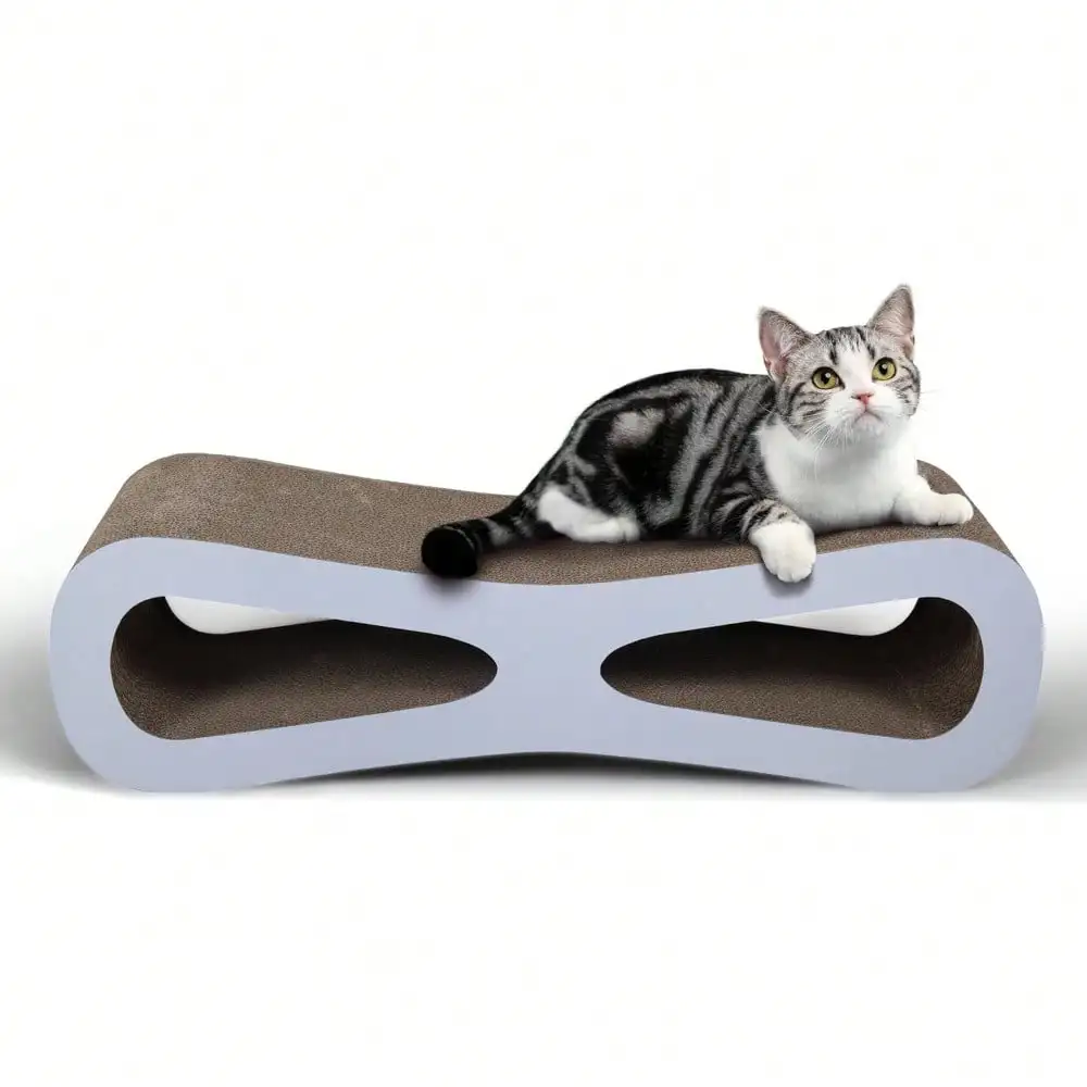 

Когтеточка-лежанка для кошек и котят, 29,5 дюймов, 8-образная когтеточка с кошачьей мятой