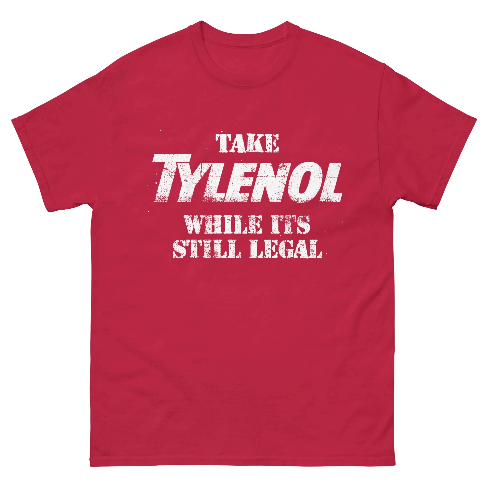 

«Сделайте лекарство во время все еще закончил». Повседневная футболка с круглым вырезом и короткими рукавами, новый стиль, свободные стили с принтом
