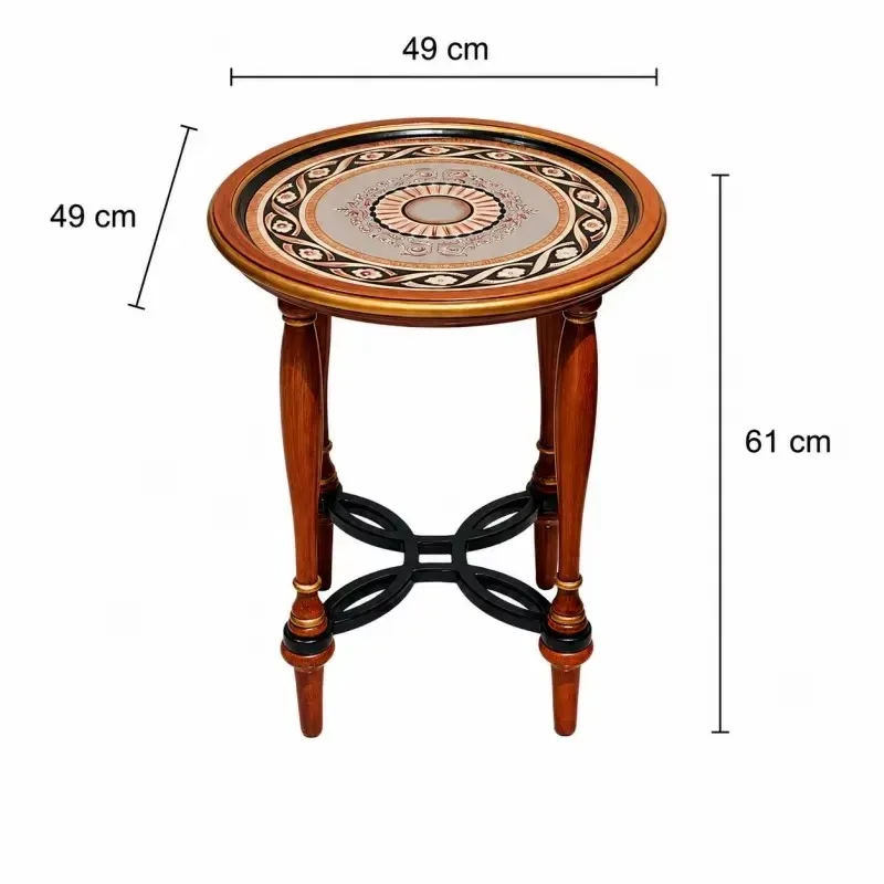 Compact Wood Medieval Side Table for Living Rooms Hotels and Bedrooms Coffee Table In Stock