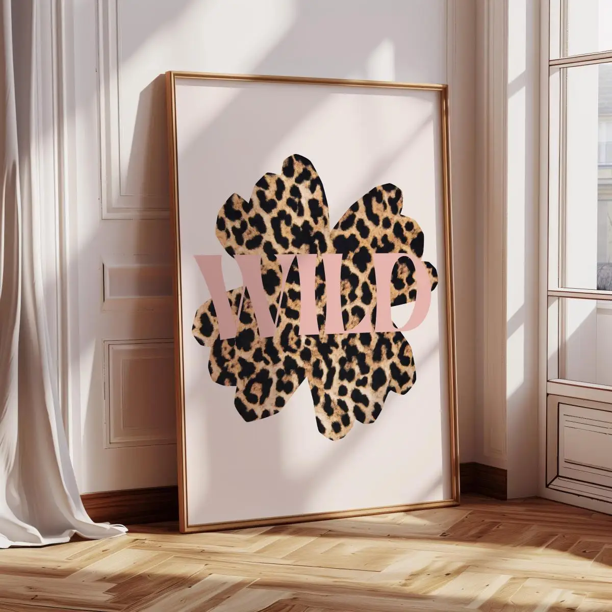 زهرة الوردي الفهد قماش طباعة المشارك خمر هاواي ألوها الحيوان الفن يطبع ديكور المنزل 1/3 قطعة غير تقليدي Y2K ليوبارد الكركديه #4