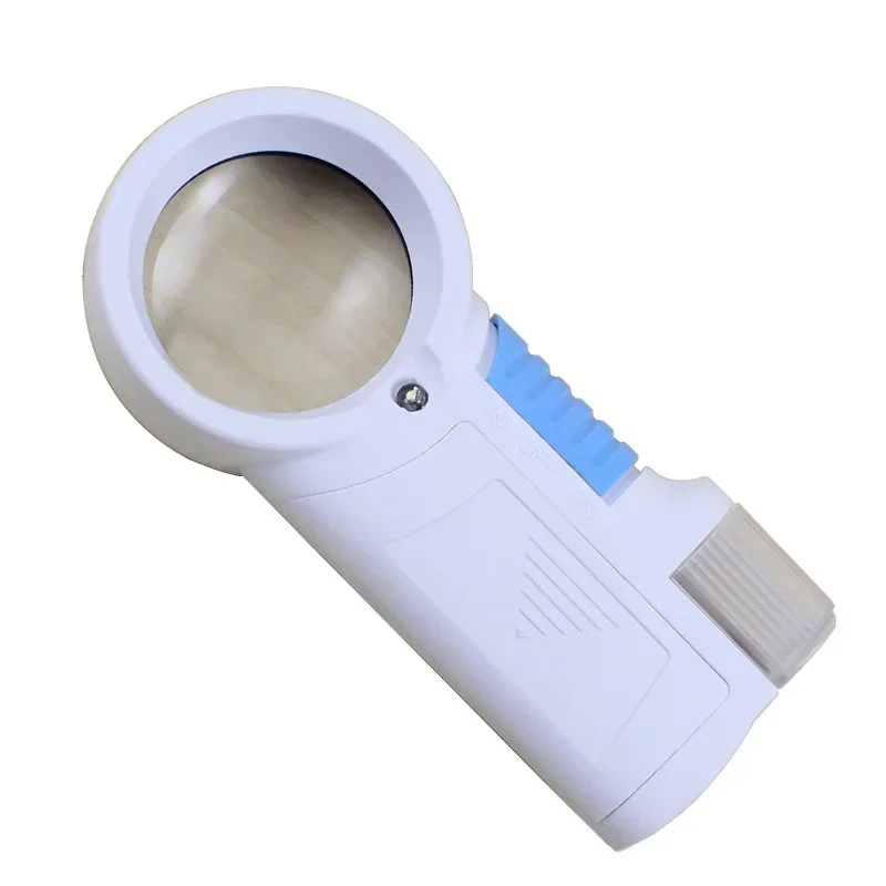 

5X Optical Glass Lens Handheld Flashlight Magnifying Glass with LED Light for Analysis Iridology Loupe