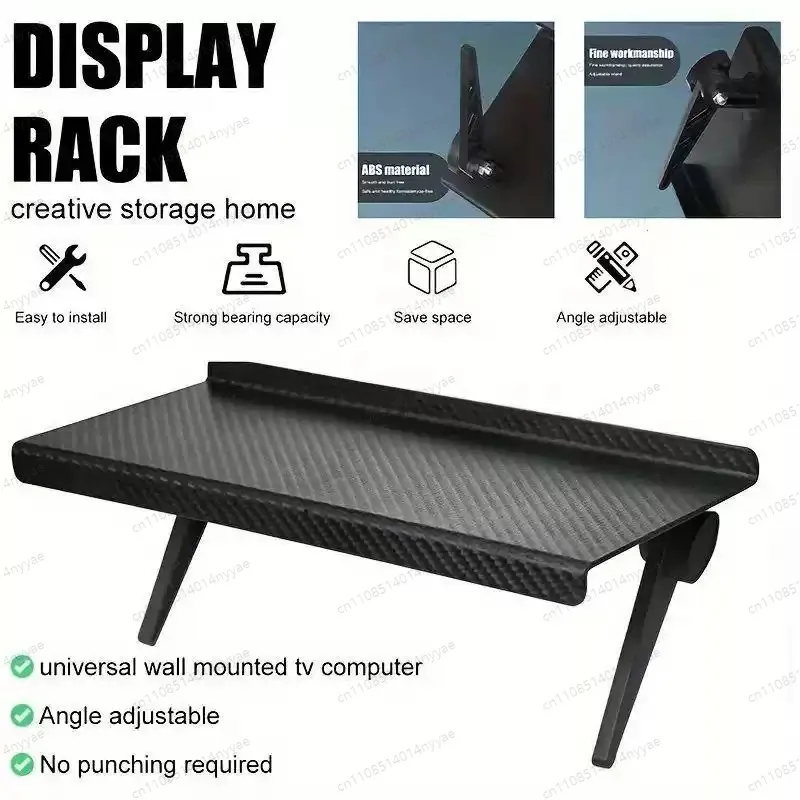 TV Screen Top Storage Shelf Adjustable Monitor Storage Rack Computer Desktop Display Stand TV Router Storage Rack Home Organizer