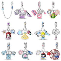 2025 New 925 Sterling Silver Pumpkin Car Princess & Cactus Charms Fit 925 Original Bracelet Jewelry Making For Women Gift