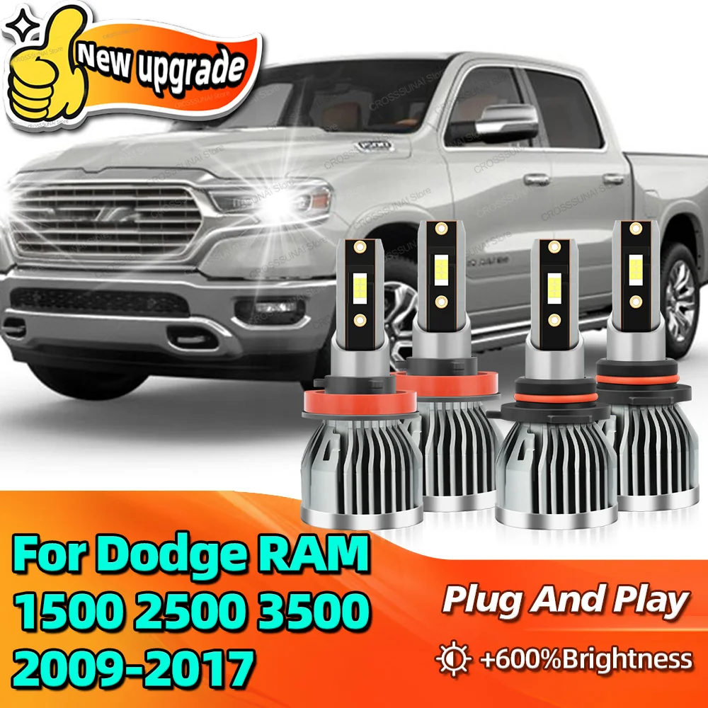 

2/4Pcs LED Light Auto Bulbs For DODGE RAM 1500 2500 3500 2009 2017 2010 2011 2012 2013 2014 2015 2016 Canbus Car Headlight