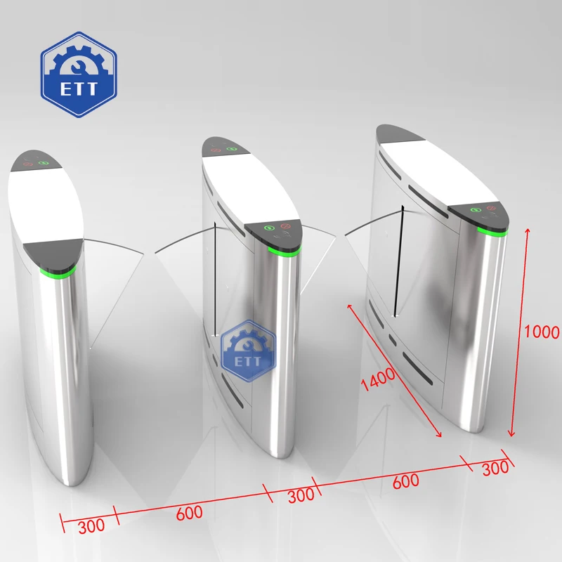 Full Automatic Flap Barrier Pedestrian Gate  Access Control System  Stainless Steel Security Turnstile RemoteTripod