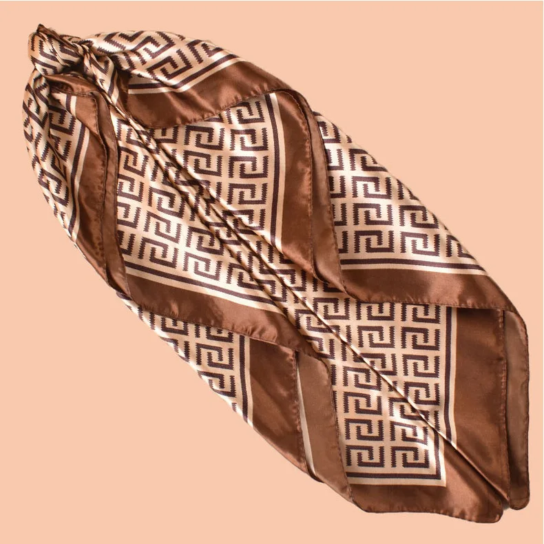 Hochwertiger Seidenschal, Kopftuch für Damen, vier Jahreszeiten, Haarschals, Hijab, Foulard, luxuriöses Bandana, Kopftuch für Damen, 90*90cm – Detail 8