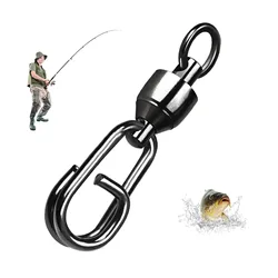 25pcs Fast Change Fishing Clip Snaps Fishing Rolling Swivel Free Spinning Bearing Fishing accessories Lake River Coastal Water
