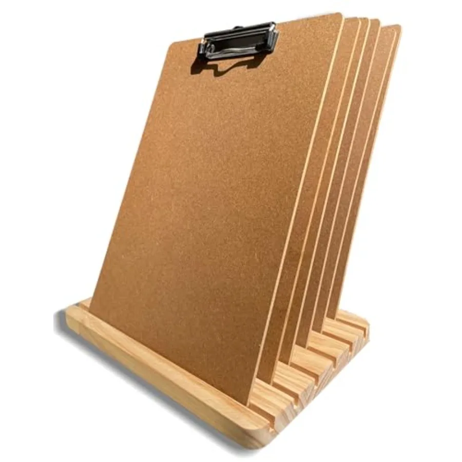 

Clipboard Holder, Wood Clipboard Organizer Display Stand, Document Typing Paper Stand, Receipt Holder, White Board Storage Rack