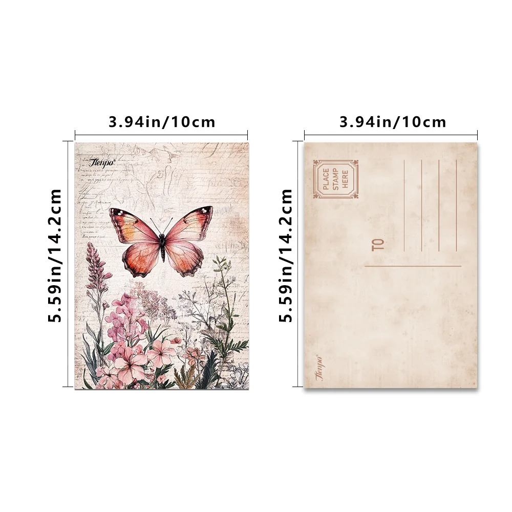 32pcs, Literary Pastoral, Postcards, Decoration/Greeting Cards/Postcards, High-Definition Printing, Collectible and Mailable
