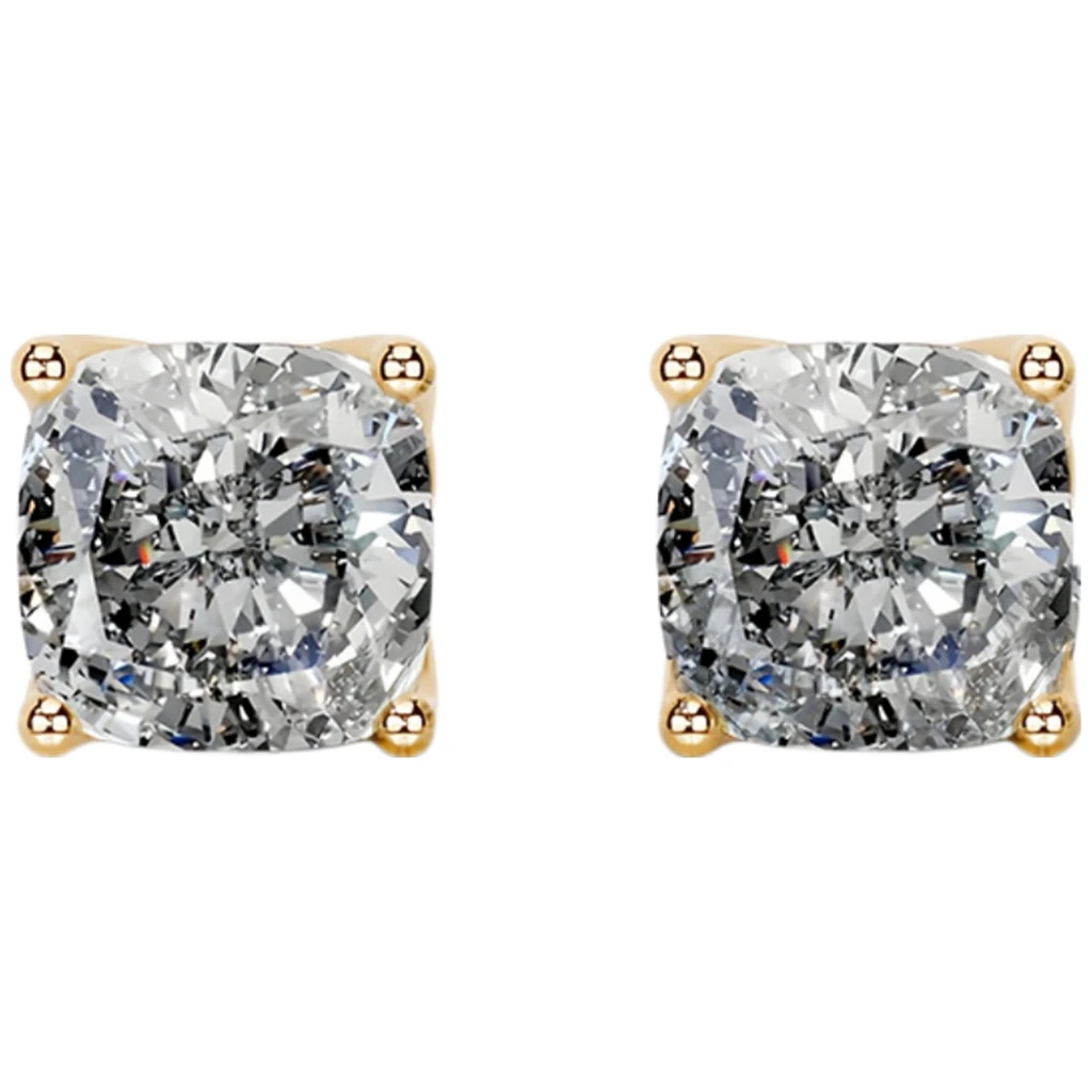MUSHAN Custom Jewelry 18k Gold Stud Earrings 2ct Diamond 2 carats Lab Grown Diamonds Earrings Ear Pin IGI Certificated Jewelry