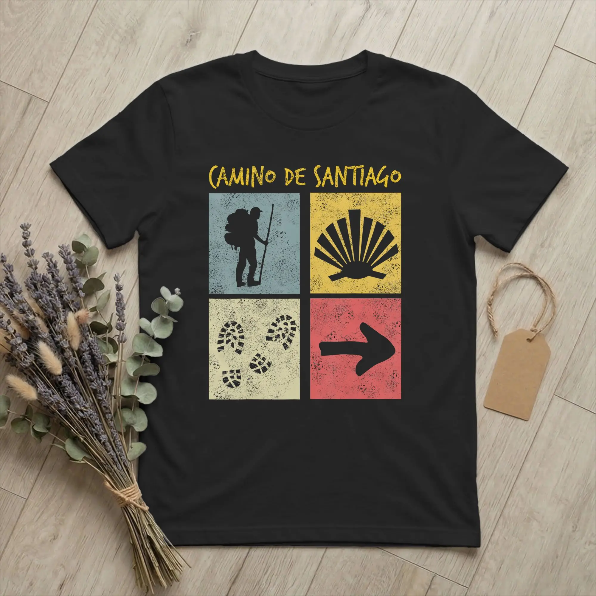 Camino de Santiago Way of St James Men T Shirts Buen Camino Vintage Tees Short Sleeve O Neck T-Shirts Cotton Summer merchandise