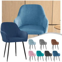 1pc Chair Cover Silver Fox Velvet Fabric Stretch Home Hotel Dining Chair High Armchair Home Textile Plush Chair Cover