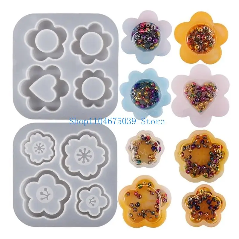 

5asd блестящие глянцевые силиконовые формы для декора цветочный орнамент брелок плесень DIY кулон