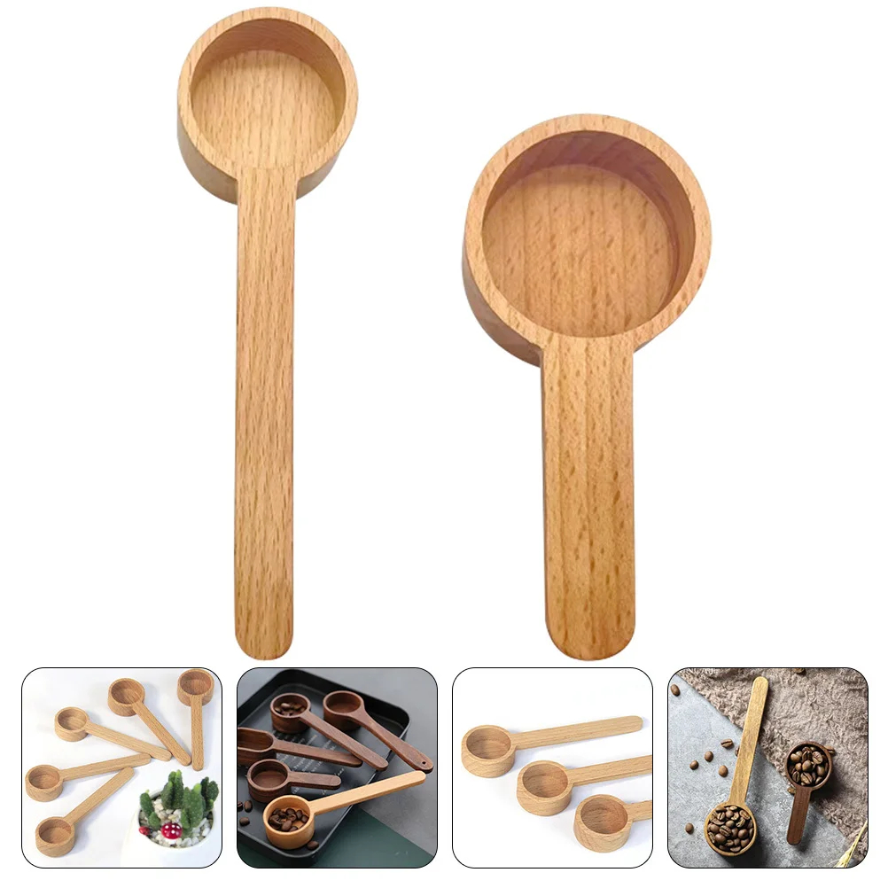 

2 шт. деревянная ложка для кофе, мерные ложки с буковой ручкой, легкий кухонный бытовой инструмент, ложка для кофейных зерен, деревянная ложка