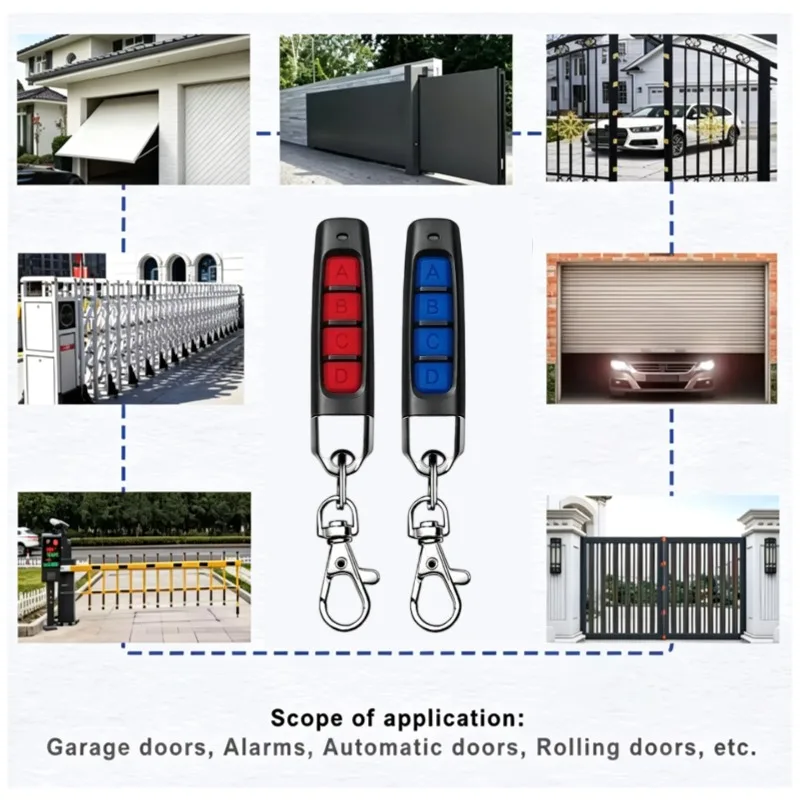 433MHz Auto Copy Remote Control Electric Garage Door Opener Remote Controller Duplicator Clone Cloning Code 4 Keys Transmitter