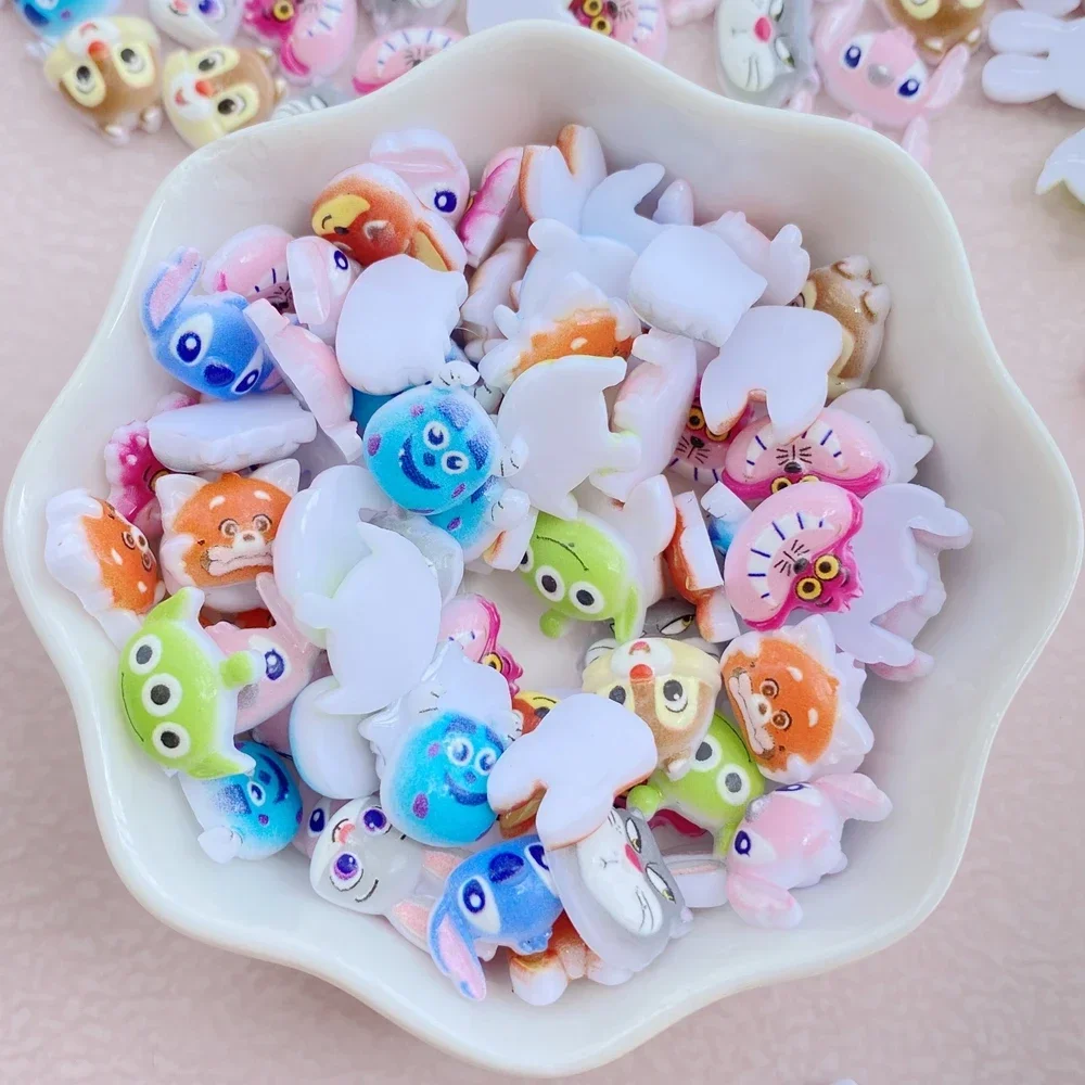 50 قطعة صغيرة Kawaii الكرتون الحيوان كبير الأذن الوحش سلسلة الراتنج سجل القصاصات Diy بها بنفسك القوس ديكور مانيكير اكسسوارات الحرف