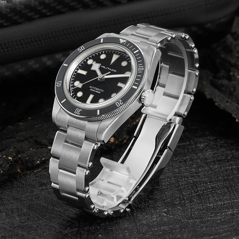 Militado 38mm ML06 Watch NH35 Automatic Movement Men Diving Watch BB58 Sapphire Crystal Wristwatch Super C3 Luminous Watches