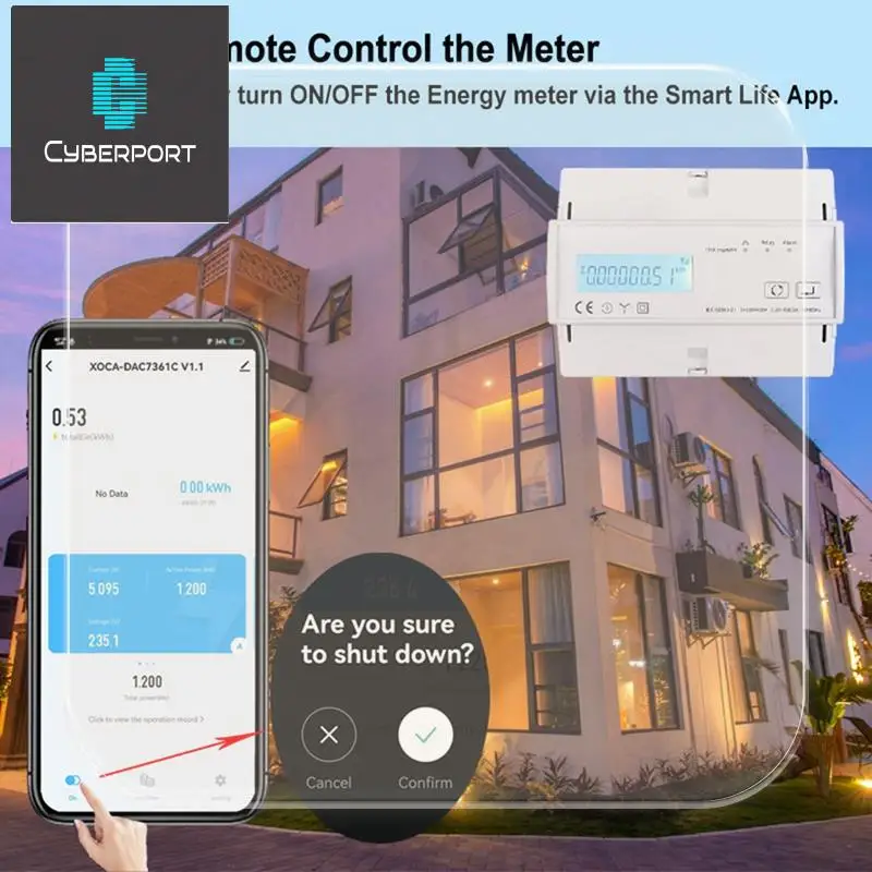 3 Phase Energy Meter Kwh Power Monitor Wattmeter Tuya App Remote Switch On OFF 3X110/190V 230/400VAC