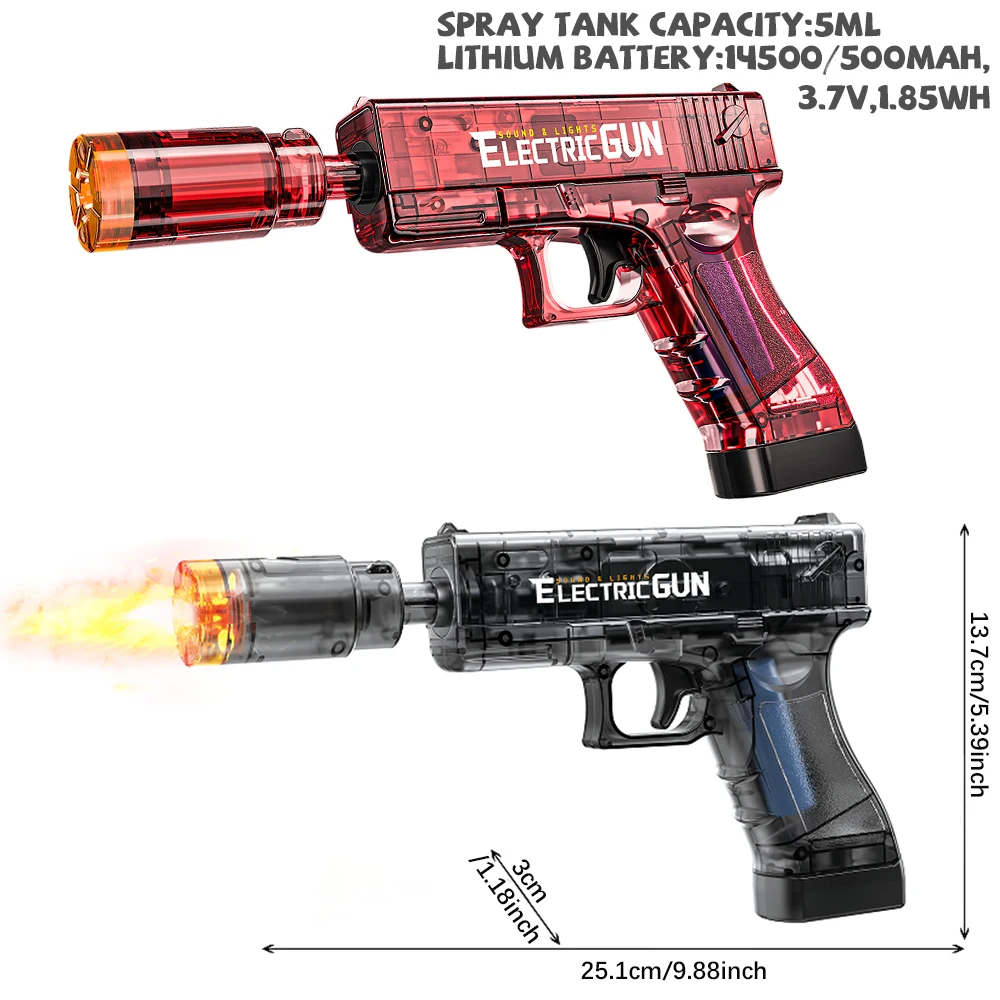 HUIQIBAO مسدس كهربائي لعبة الدخان بندقية الرماية مع ألعاب خفيفة لعبة الوالدين التفاعلية للأطفال هدية عيد ميلاد الكبار