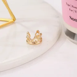 Hollow U-Shaped Crown Sweet Heart Black Silver Plated Golden Clip Earrings For Women Ear Cuff