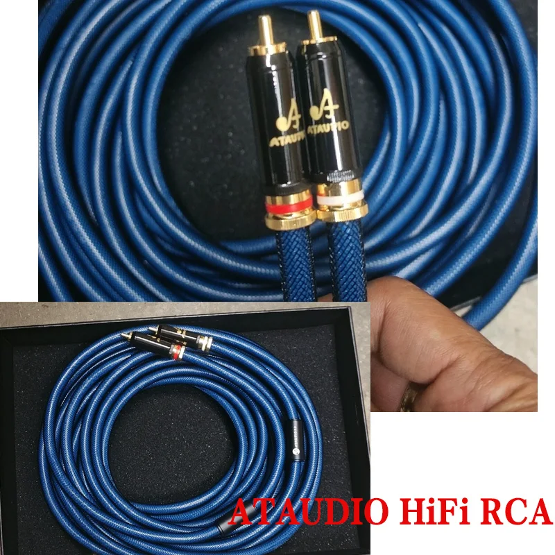 HiFi RCA Cable for Amplifier DVD High Quality G5 Top Grade Silver Plated 2RCA to 2RCA Male to Male Adapter Audio Cable