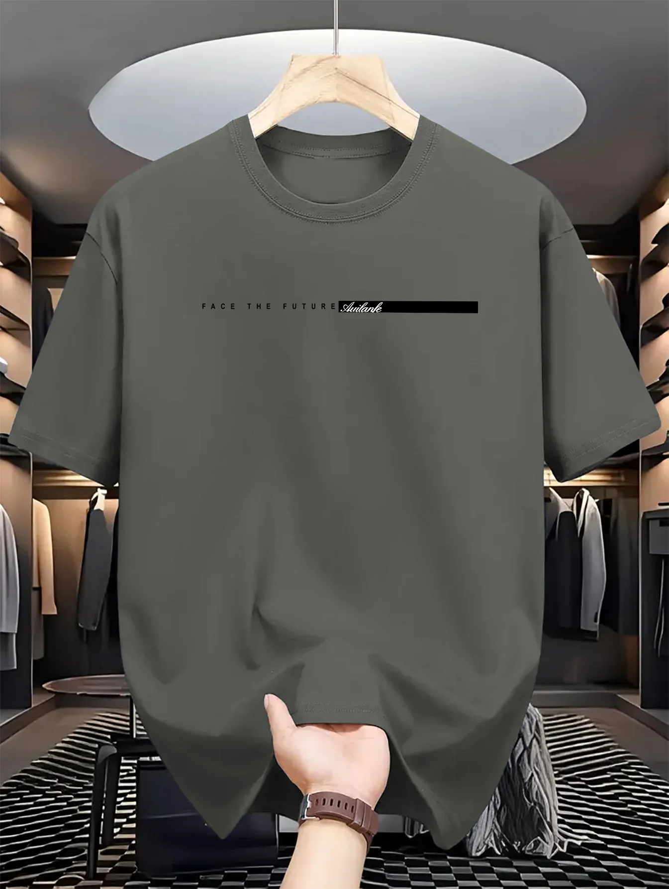 Letnia koszulka męska ze 100% bawełny, luźny krój, z dużym nadrukiem, okrągłym dekoltem i krótkim rękawem, top High Street w stylu unisex