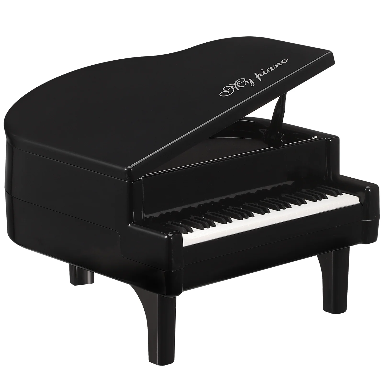 Decorazione nera Mini pianoforte Ornamento da tavolo per Home Office Studio Room Decor Strumento musicale Display Pezzo artistico Pianoforte in plastica