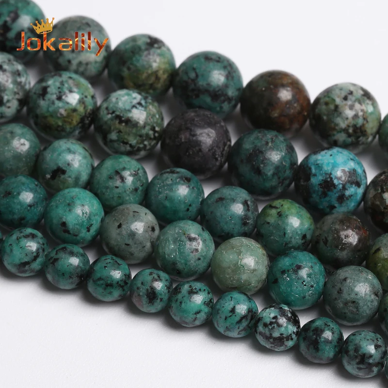 

Natural African Turquoises Beads Blue Stone Round Loose Beads For Jewelry Making DIY Bracelet Accessories 4/6/8/10/12mm 15" Inch