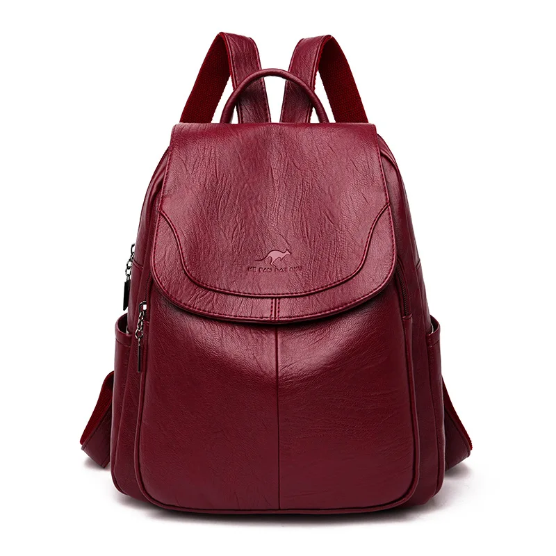 Genuine Women Leather Backpack Fashion Female Shoulder Bag Sac A Dos Ladies Bagpack Mochilas School Bags for Teenage Girls 2023