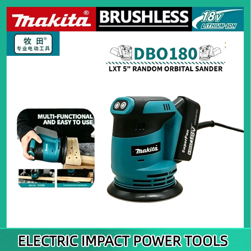 

Makita DBO180Z 18V Cordless Random Orbital Sander for Woodworking Putty Polishing Bare Tool for DIY Professional Use
