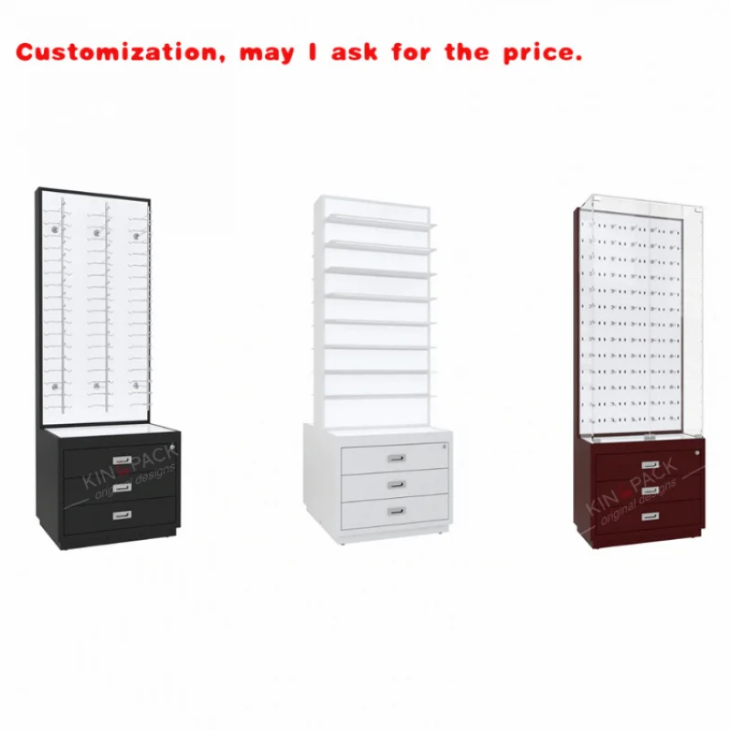 

на заказ. Дизайн счетчика оптического магазина, деревянная витрина для очков, стеллаж для выставки товаров для очков