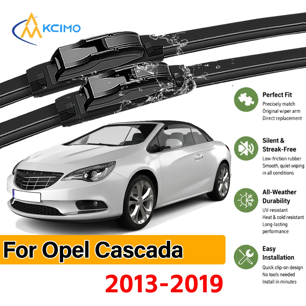 Lames d'essuie-glace garantissant une vision claire (lot de 2) pour Opel Cascada 2013-2019 – Clarté toutes saisons, installation facile, conduite sécurisée et confiance