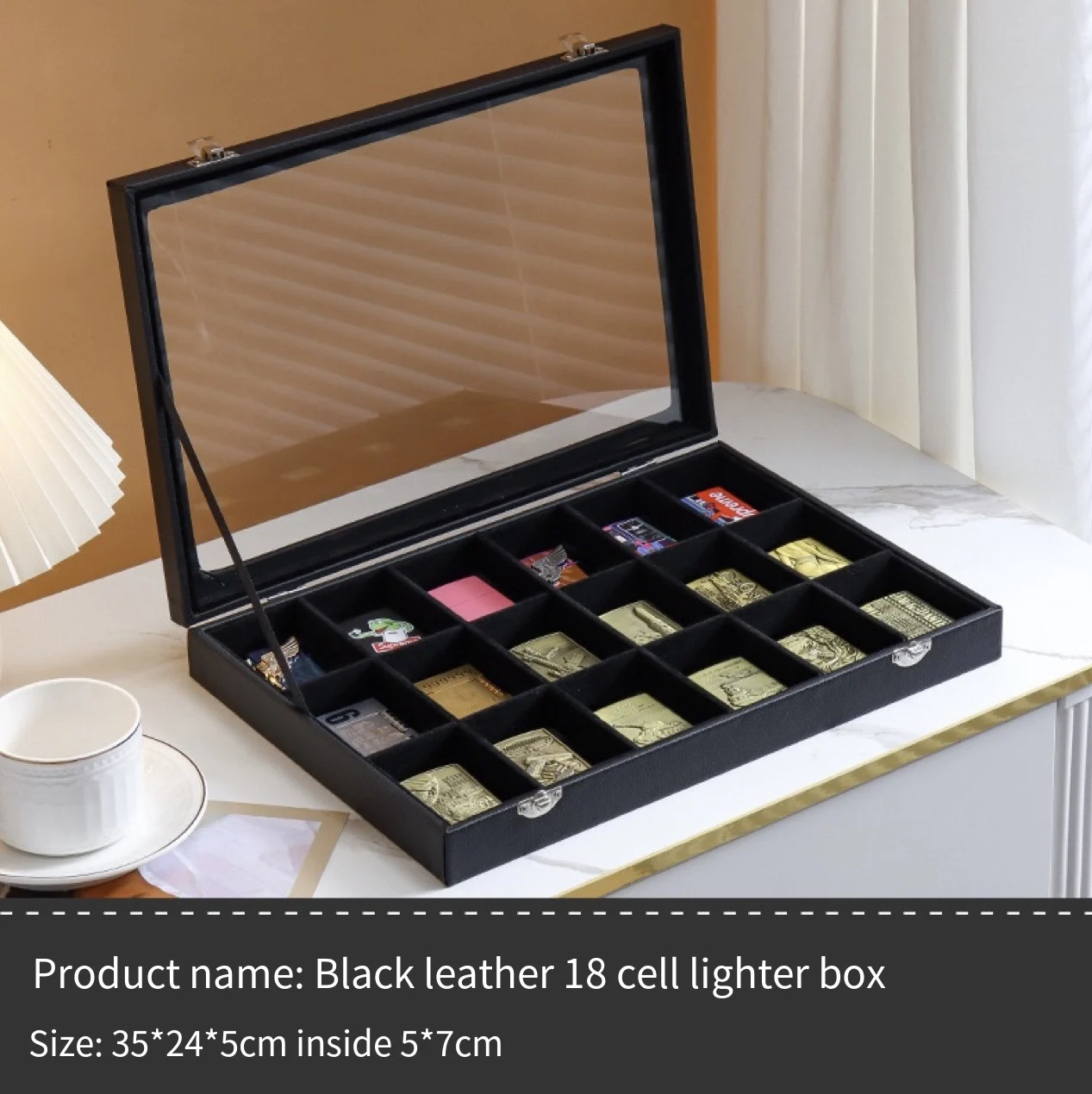 Lighter Storage Box Lighter Holder Display Box Windproof Lighter Display Stand Transparent With Lid Dustproof Large Capacity image 3