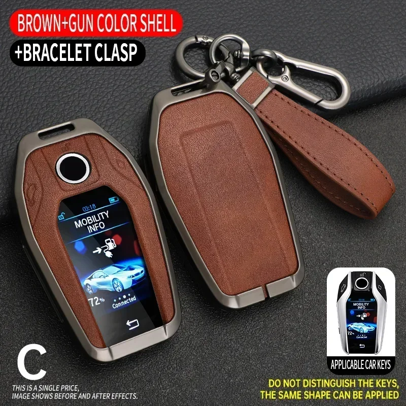 

Zinc Alloy Leather Car Key Cover Case For Bmw X3 G01 G31 X5 G05 X4 G02 G30 G32 I8 X7 M5X F20 Keyless Car Accessories