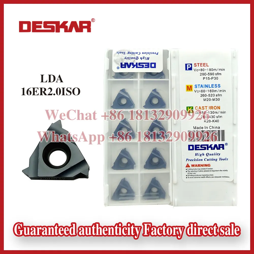 DESKAR 16ER2.0ISO 16ER2.5ISO 16ER3.0ISO 16ER3.5ISO LDA LDC K15 LF6118 شفرات CNC أصلية ملولبة