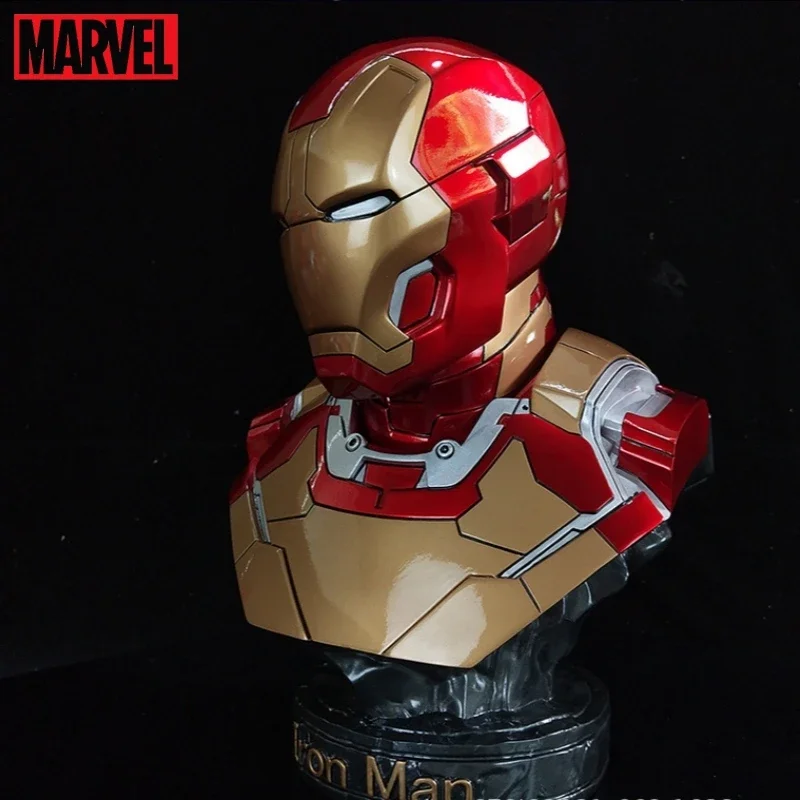 

Movie Marvel The Avengers Iron Man Half-length Portrait Marvel Alliance Statue Handmade Ornaments Resin Crafts Figures Gifts