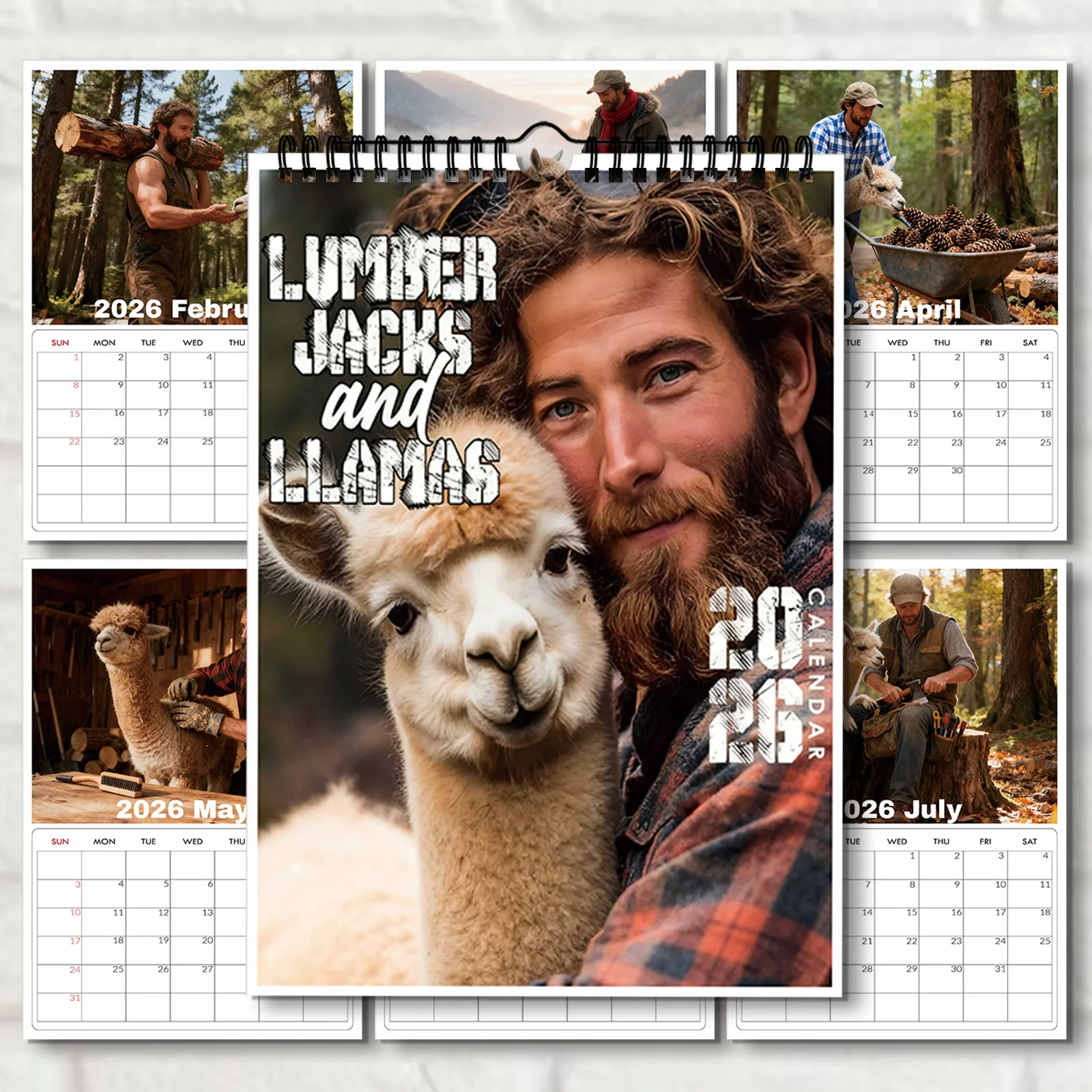 

1 шт. 2026 тематический настенный календарь из альпаки и гонуха, идеально подходит для домашнего декора и украшения личного пространства, забавный настенный календарь