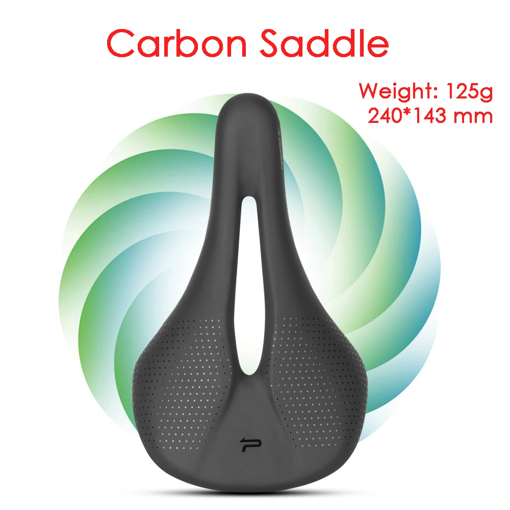 

PROMEND Full Carbon Bike Saddle Ultralight 143mm Leather MTB Mountain Bicycle Road Seat Cushion Cycling Parts