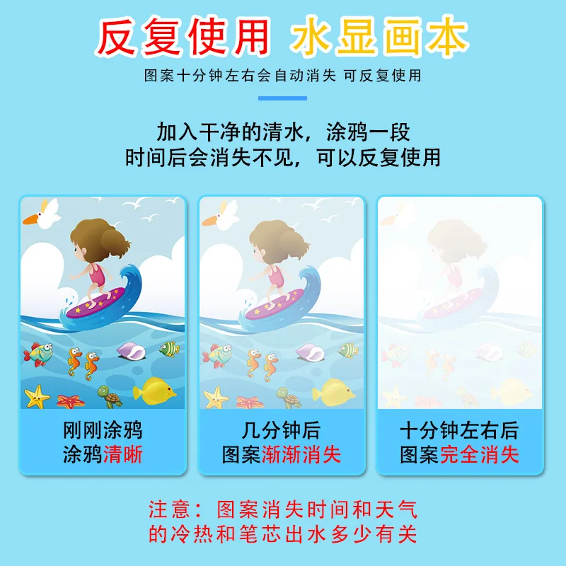 Magiczna książka do rysowania wodą dla dzieci wielokrotnego użytku kolorowanie malowanie Montessori zabawka sensoryczna wczesna edukacja chłopcy dziewczęta prezent urodzinowy