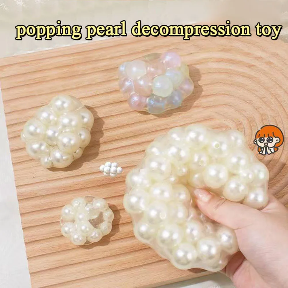 Squeeze Toy For Kids Squeeze Fidget Toys Realistic Pearl Beads Household Decorative Squeeze Beads To Exercise Finger Dexterity