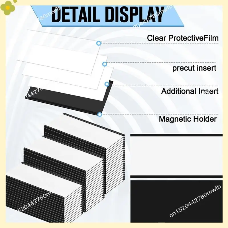 LDHL Magnetic Label Holders 4 X 2In C Channel Label Holders With Clear Plastic Protectors And White Paper Inserts