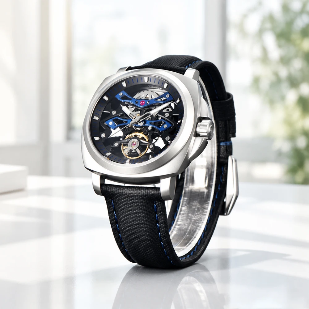 PAGANI DESIGN NEW YS017  Men's Hollow Automatic Mechanical Tourbillon Watch Sapphire Glass  Waterproof Night Light Watch