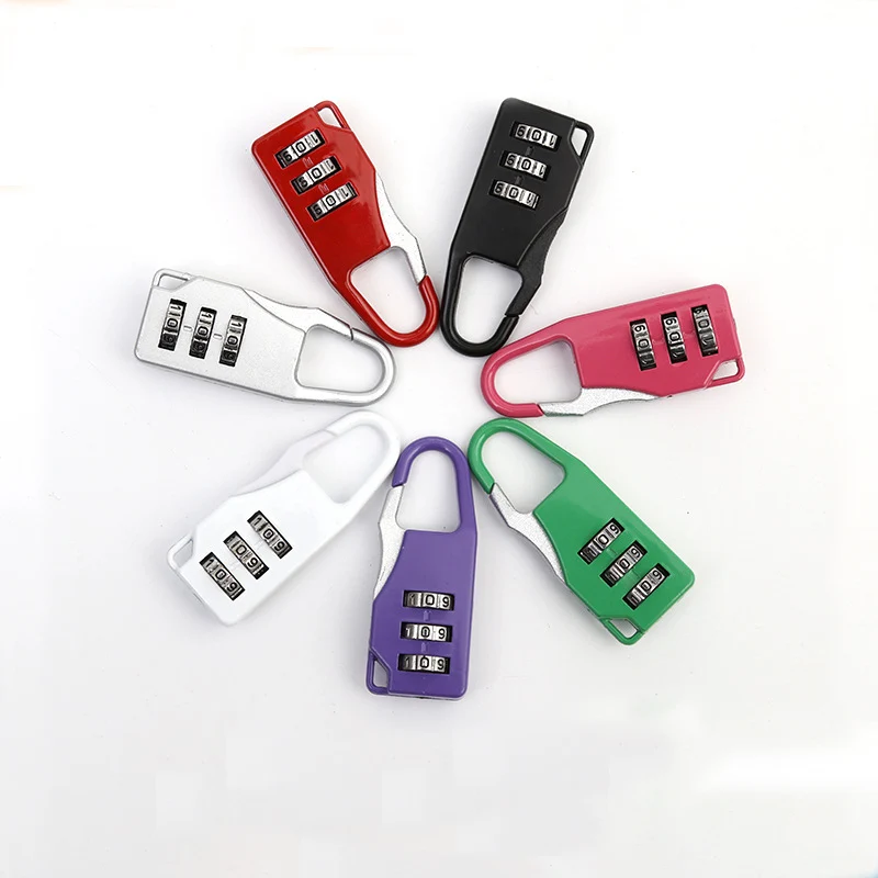 Egfirtor 3 dígitos colorido mini código de senha combinação cadeado mala para bagagem viagem bloqueio inteligente com chave anti-roubo bloqueio