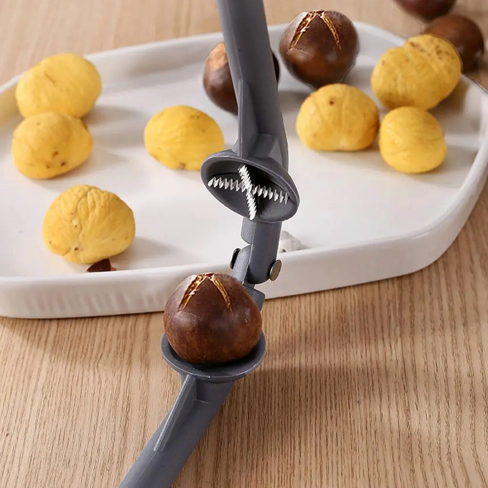 Plastic 2in1 Chestnut Clip Machine Nutcracker Opener Tool Nuts Walnut Cut Sheller Chestnut Shelling Cutter Kitchen Gadgets Tool