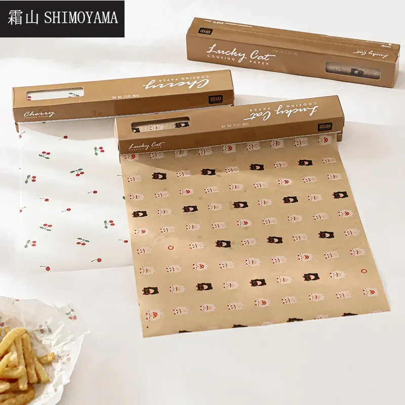 SHIMOYAMA 8m Baking Oil Paper Food Grade Oil-Absorbing Air Fryer Oven Paper Liner for Sandwich Burger Fries Wrappers Oilpaper