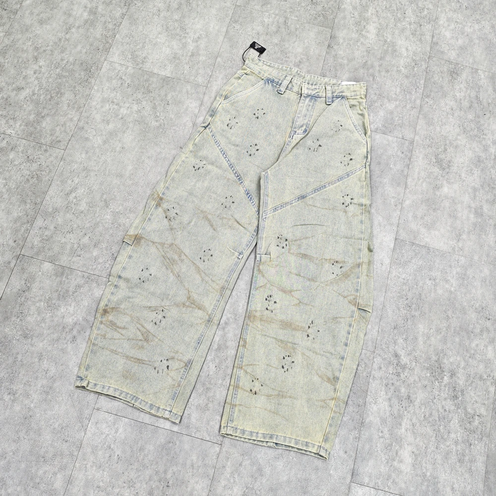 

Yao Fashion Dirty Style Clean Fit Loose Vintage Trousers Casual Oversize Wide Legs Streetwear Y2k Cargo Pants Long Pants For Men