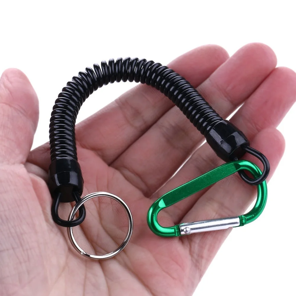 

Safety Coil Carabiner Rope Tool Spring Elastic Rope Security Gear Tool Hiking Camping Anti-lost Keychain Fishing Lanyards